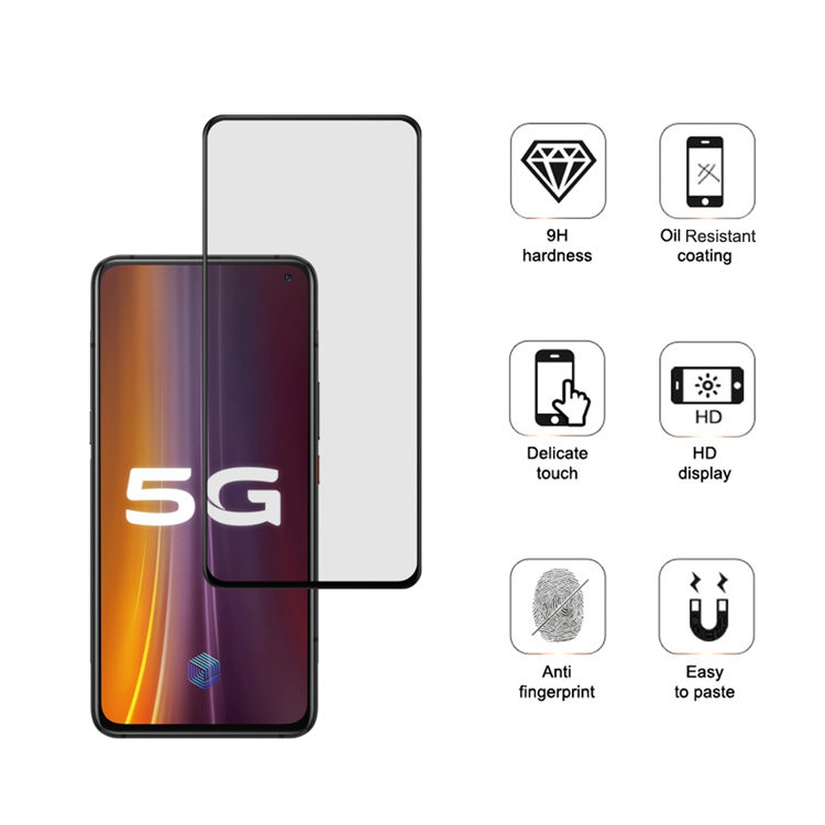 Alink 2.5D silk print full glue tempered glass screen protector for iQOO 3