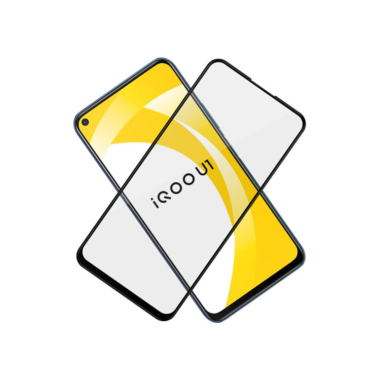 Alink 2.5D silk print full glue tempered glass screen protector for iQOO U1