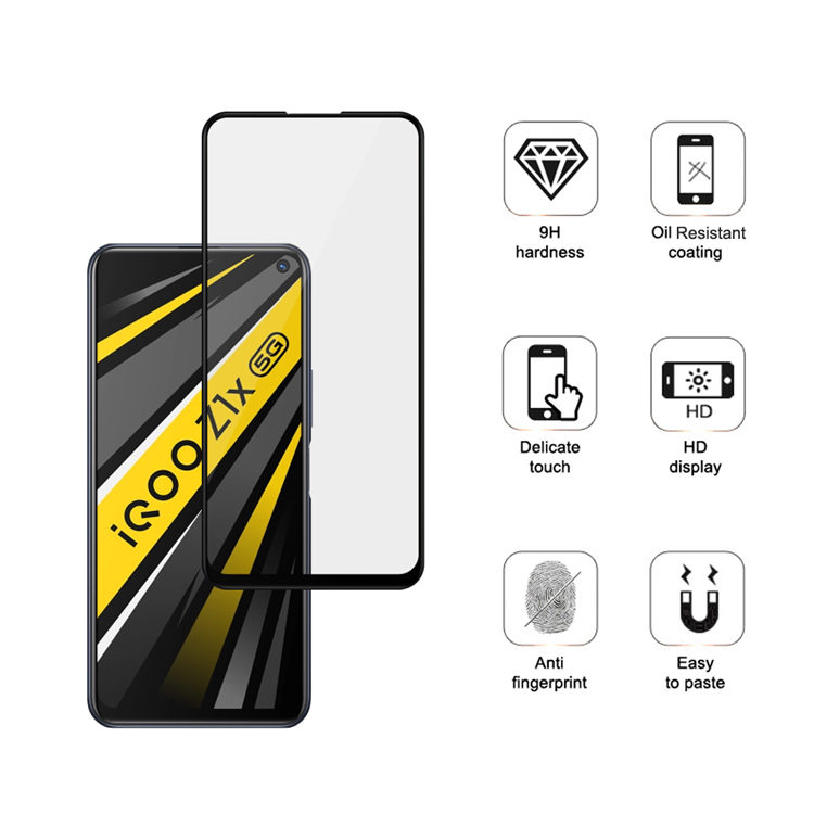 Alink 3D hot bending full glue tempered glass screen protector for iQOO Z1x
