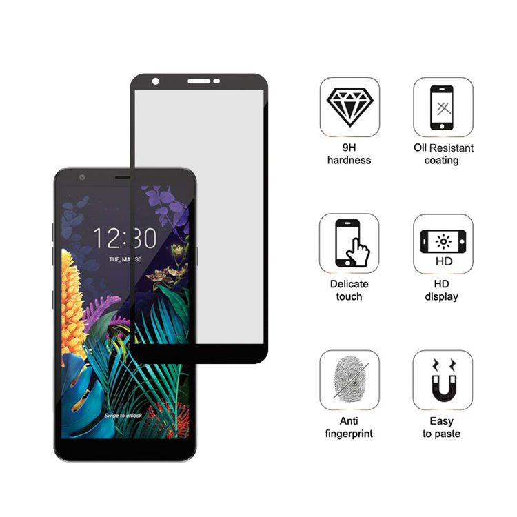 Alink 2.5D silk print full glue tempered glass screen protector for LG K30 2019