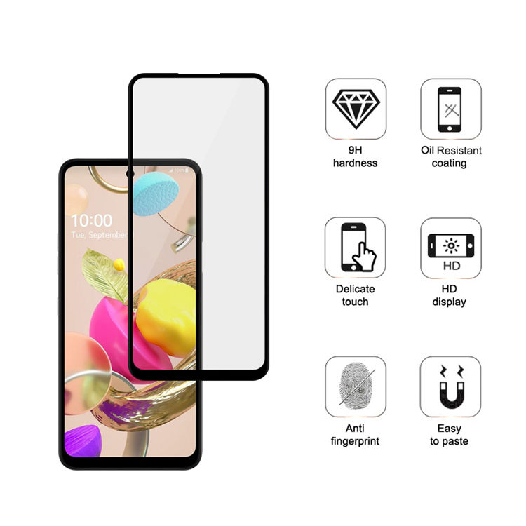 Alink 2.5D silk print full glue tempered glass screen protector for LG K42