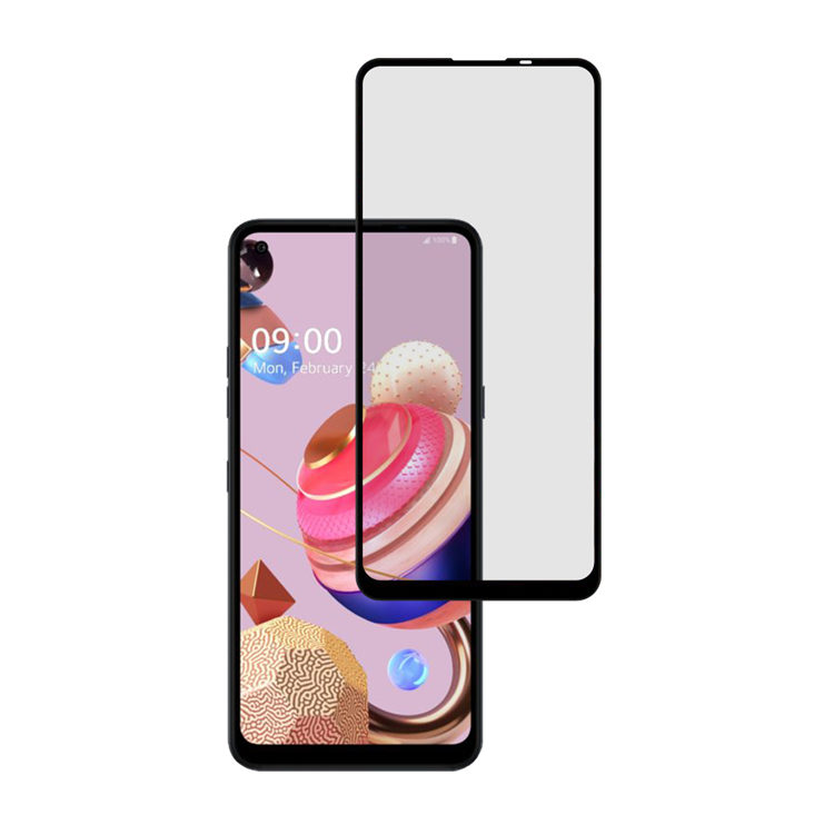 Alink 2.5D silk print full glue tempered glass screen protector for LG K51S