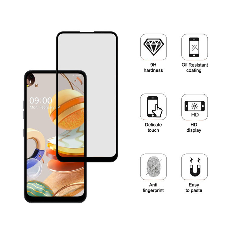 Alink 3D hot bending full glue tempered glass screen protector for LG K61
