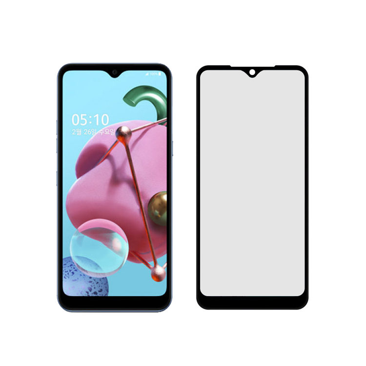 Alink 2.5D silk print full glue tempered glass screen protector for LG Q51