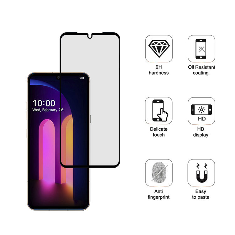 Alink 2.5D silk print full glue tempered glass screen protector for LG V60