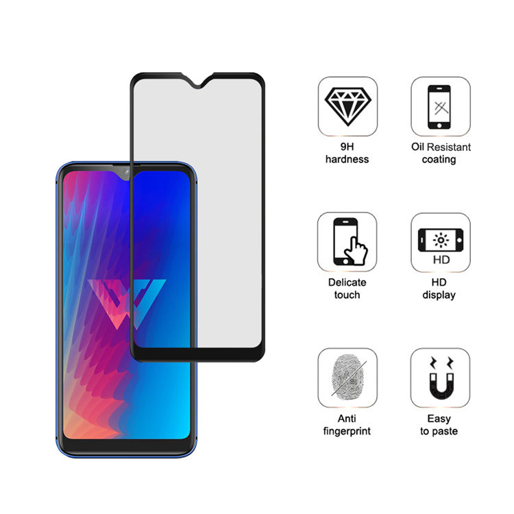 Alink 2.5D silk print full glue tempered glass screen protector for LG W30