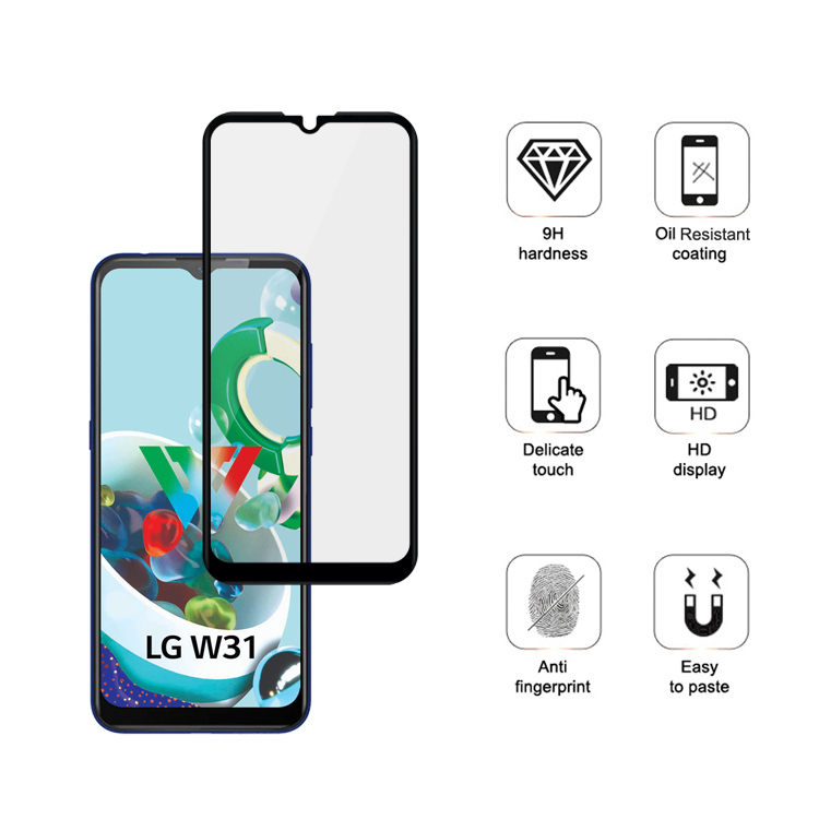 Alink 3D hot bending full glue tempered glass screen protector for LG W31