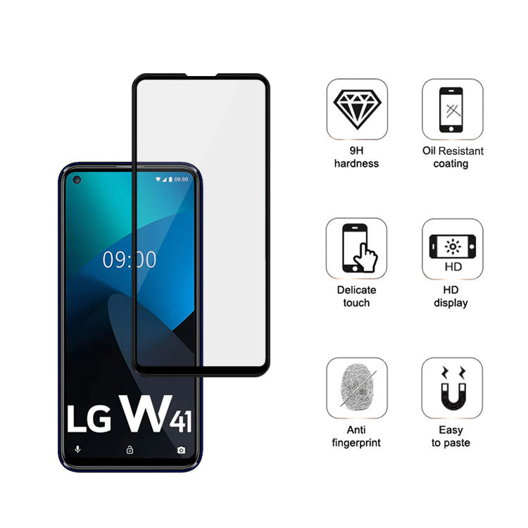 Alink 3D hot bending full glue tempered glass screen protector for LG W41