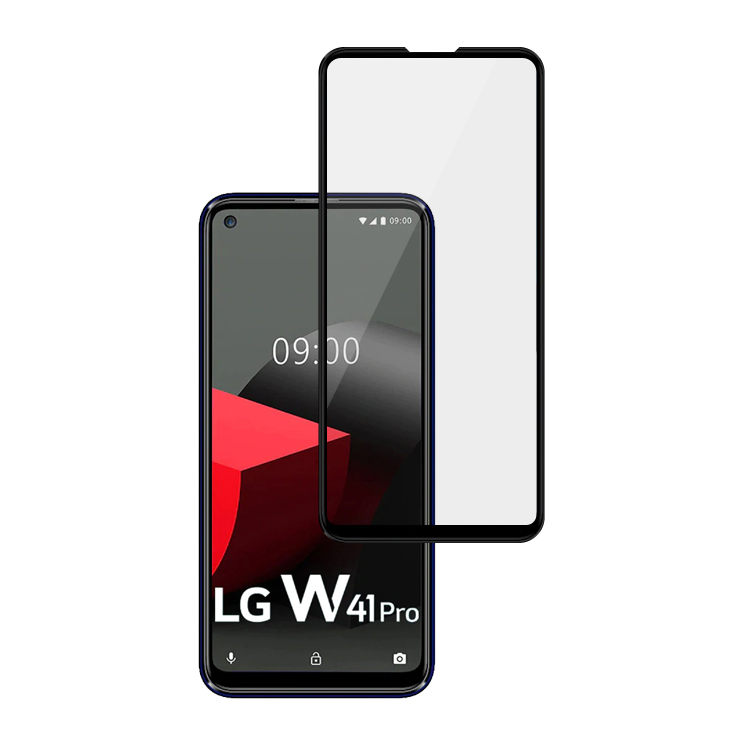 Alink 2.5D silk print full glue tempered glass screen protector for LG W41 Pro