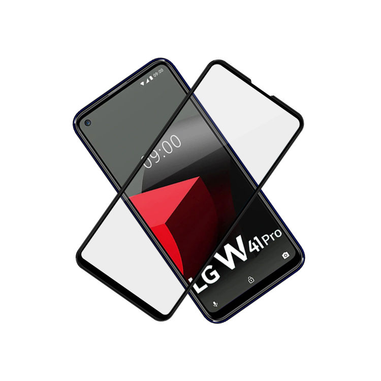 Alink 2.5D silk print full glue tempered glass screen protector for LG W41 Pro