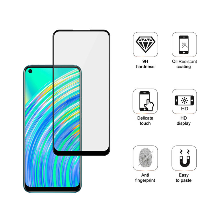 Alink 3D hot bending edge glue tempered glass screen protector for Realme C17