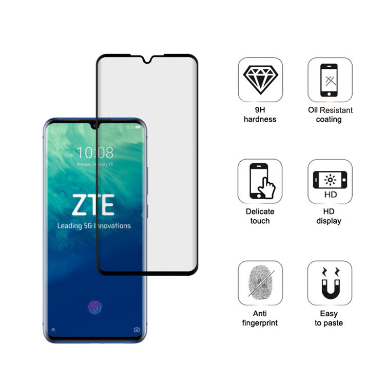 Alink 3D hot bending full glue tempered glass screen protector for ZTE Axon 10 Pro