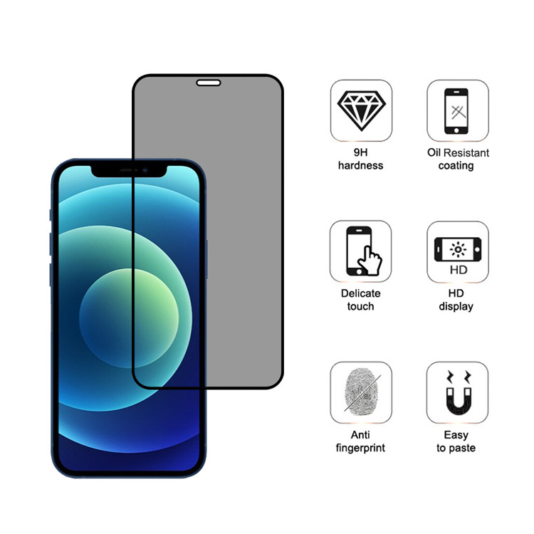 Alink privacy full cover tempered glass screen protector for Apple iPhone 12 Mini