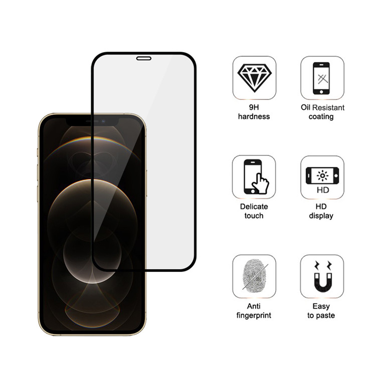 Alink 2.5D Anti glare full cover tempered glass screen protector for Apple iPhone 12 Pro