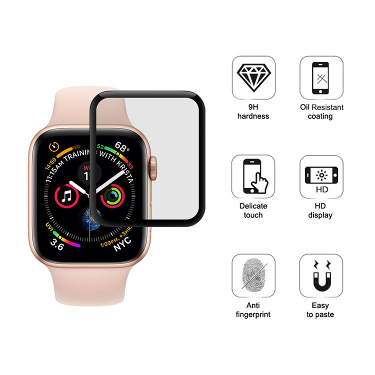 Alink 3D curved precise carving tempered glass screen protector for Apple Watch 4 40mm