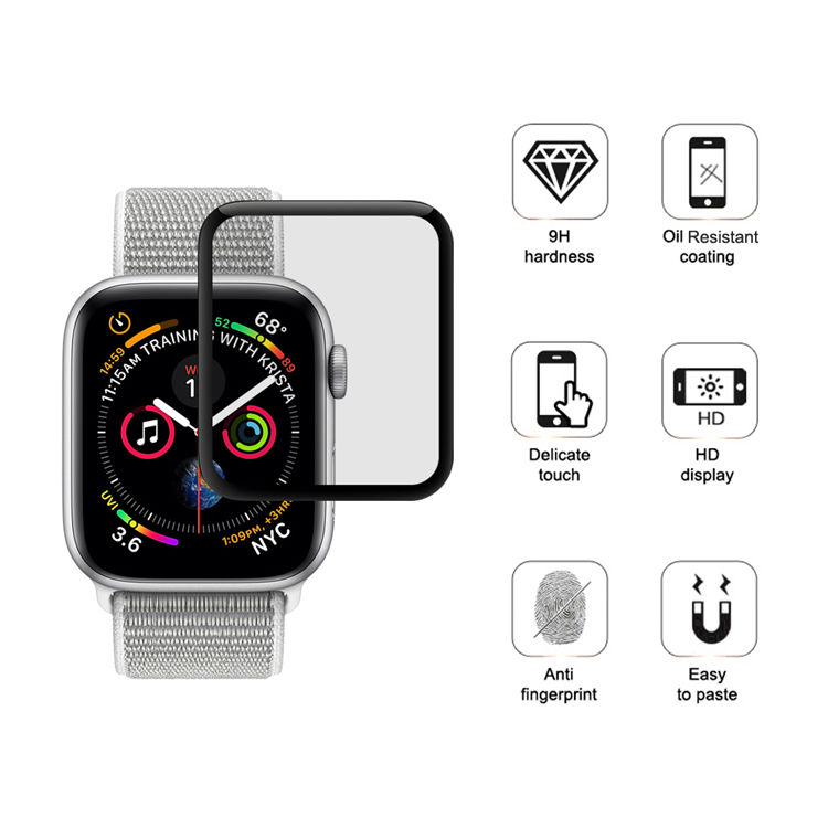 Alink 3D curved precise carving tempered glass screen protector for Apple Watch 4 44mm
