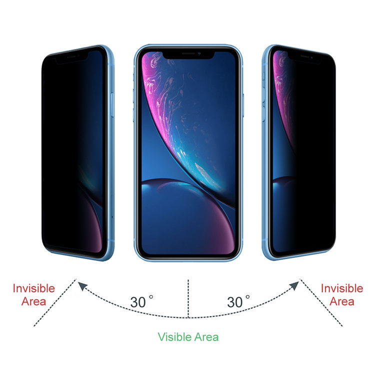 Alink 3D privacy full cover tempered glass screen protector for Apple iPhone 11 / XR