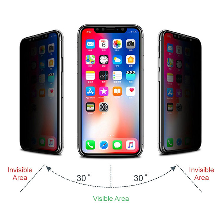 Alink 3D privacy full cover tempered glass screen protector for Apple iPhone 11 Pro / Xs