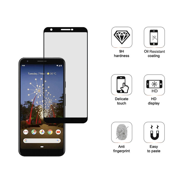 Alink 2.5D silk print full glue tempered glass screen protector for Google Pixel 3A XL