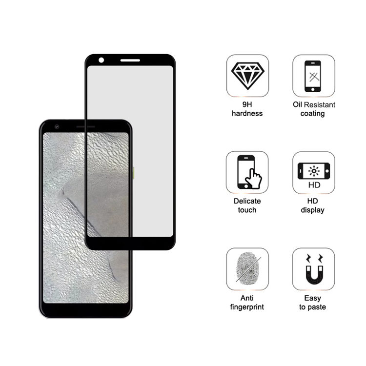 Alink 3D hot bending full glue tempered glass screen protector for Google Pixel 3 Lite