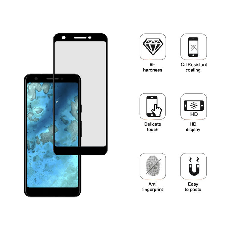 Alink 2.5D silk print full glue tempered glass screen protector for Google Pixel 3 XL Lite