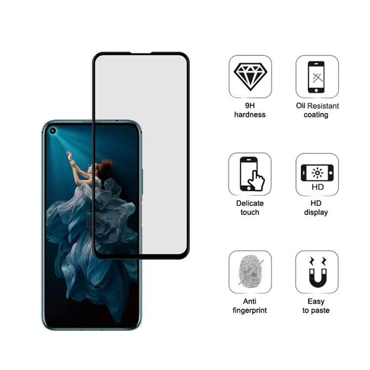 Alink 3D hot bending full glue tempered glass screen protector for Honor 20 Pro