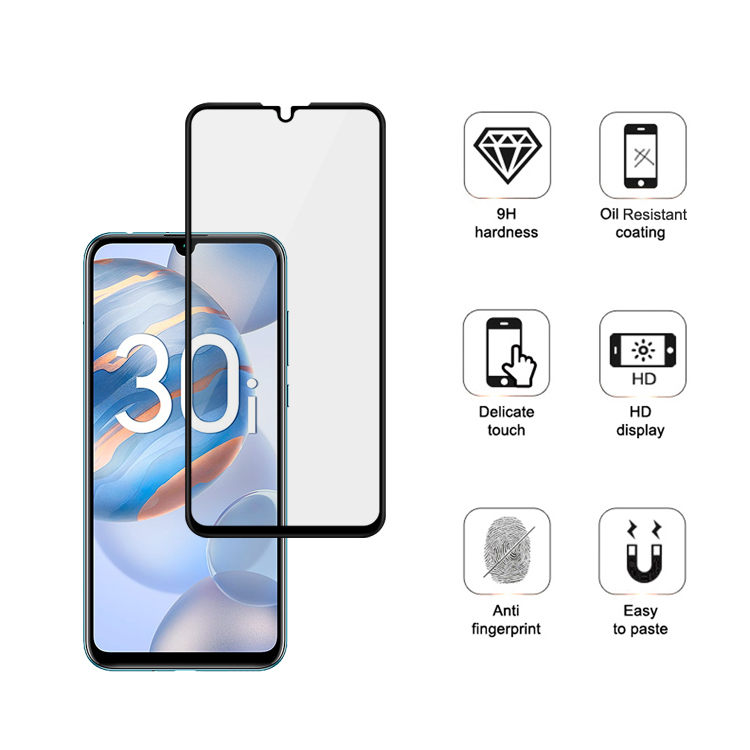 Alink 3D hot bending edge glue tempered glass screen protector for Honor 30i