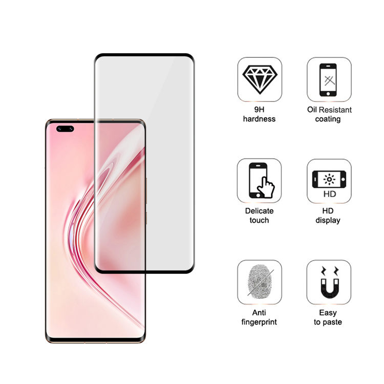 Alink 3D hot bending full glue tempered glass screen protector for Honor V40