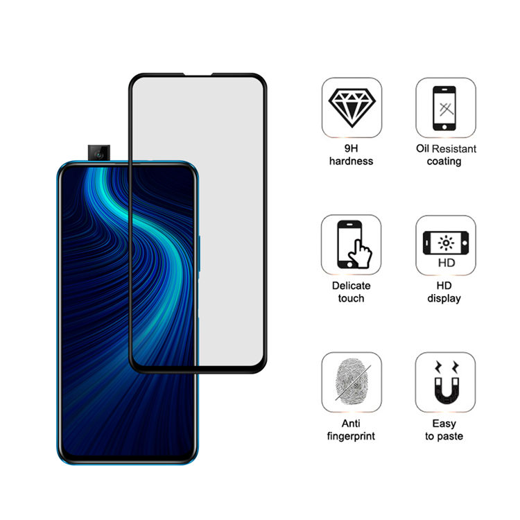 Alink 2.5D silk print full glue tempered glass screen protector for Honor X10