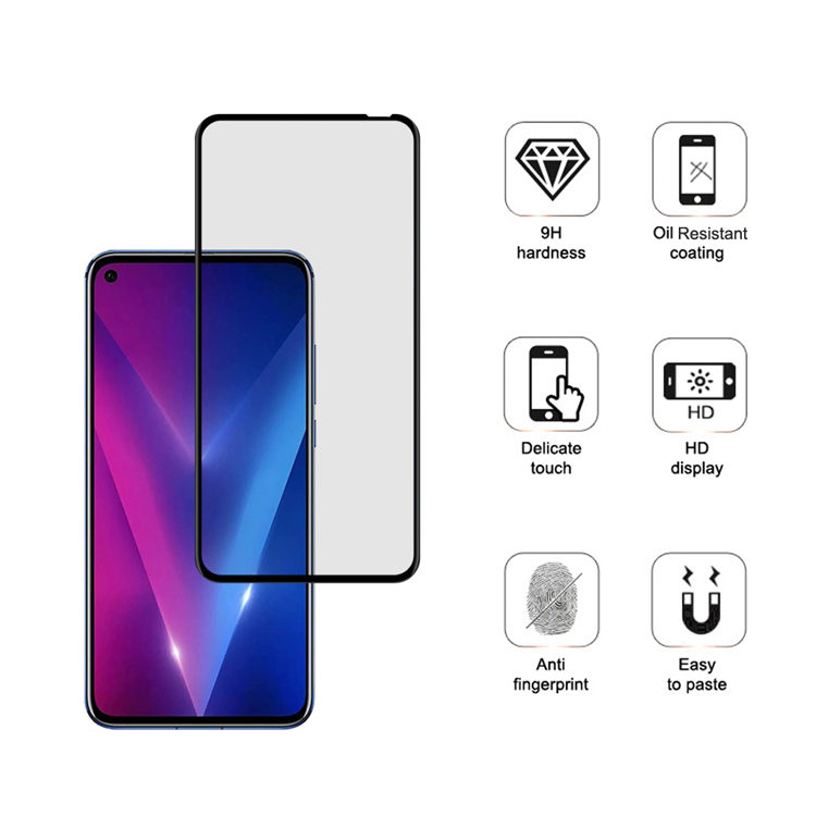 Alink 2.5D silk print full glue tempered glass screen protector for Honor V30