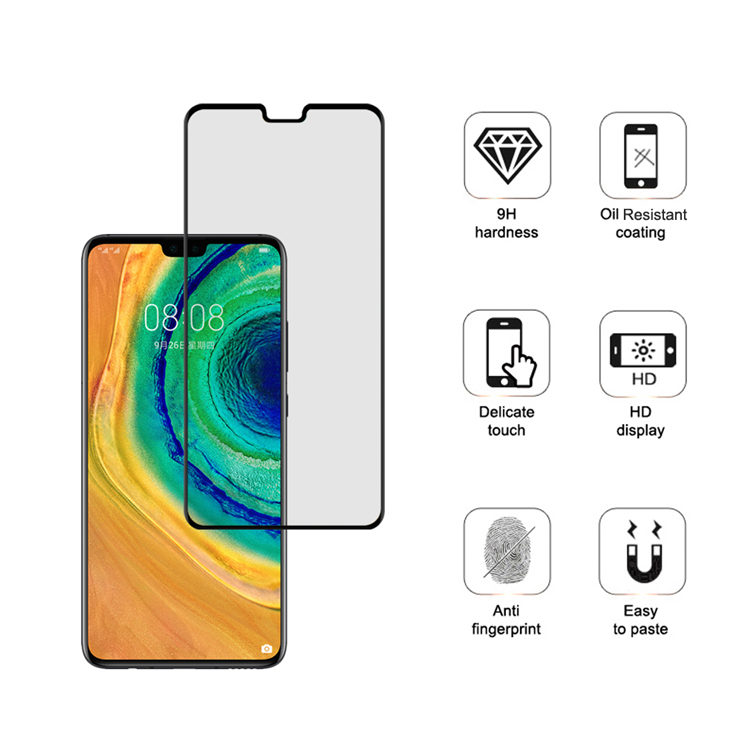 Alink 3D hot bending edge glue tempered glass screen protector for Huawei Mate 30