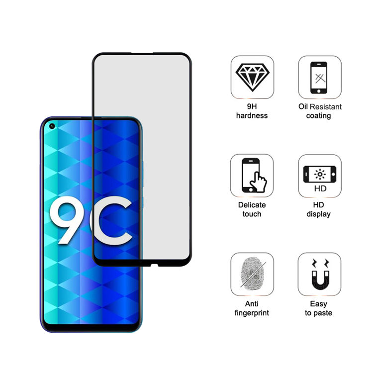 Alink 3D hot bending full glue tempered glass screen protector for Honor 9c