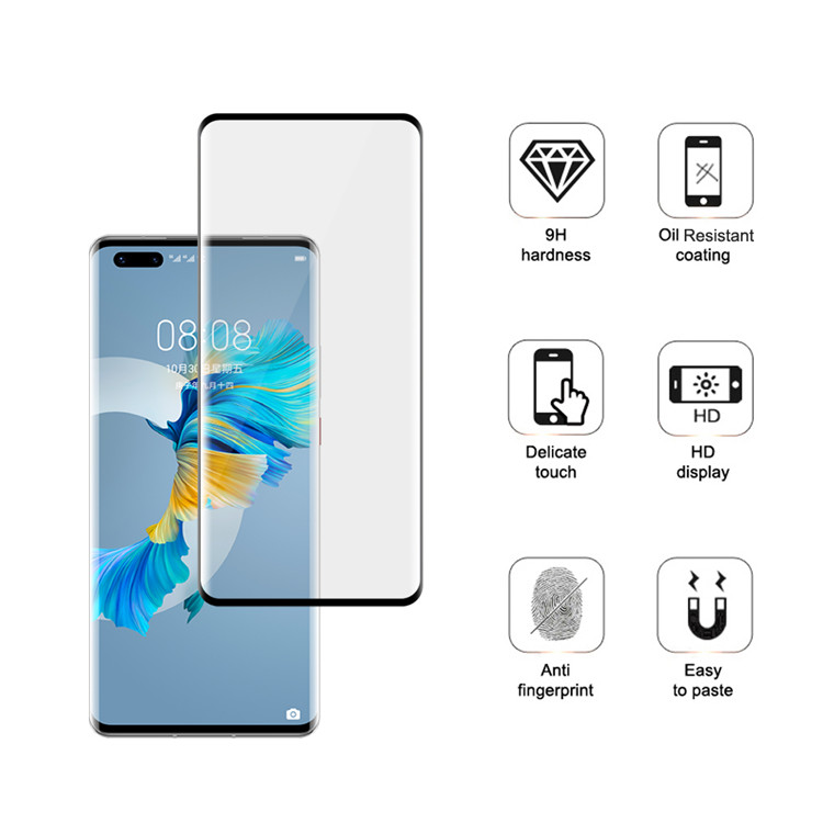Alink 3D curved precise carving tempered glass screen protector for Huawei Mate 40 Pro+