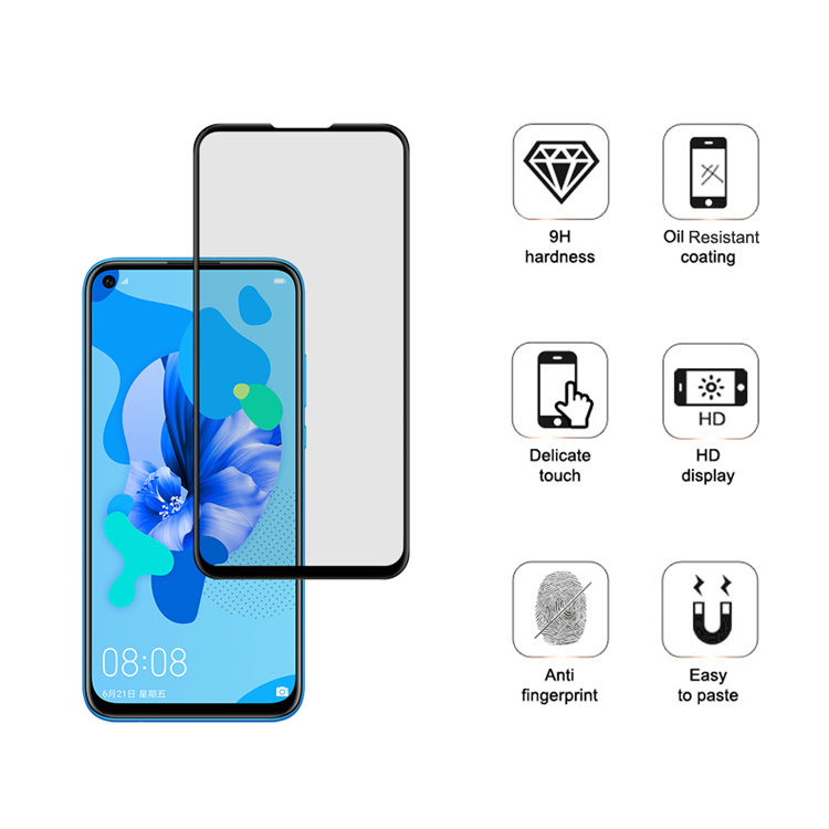 Alink 3D hot bending full glue tempered glass screen protector for Huawei Nova 5i