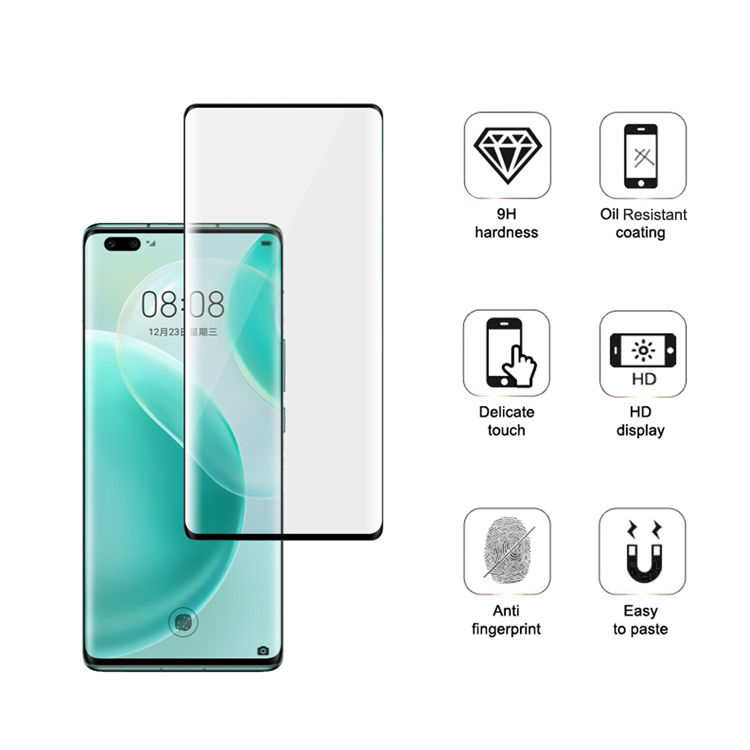 Alink 3D hot bending full glue tempered glass screen protector for Huawei Nova 8 Pro