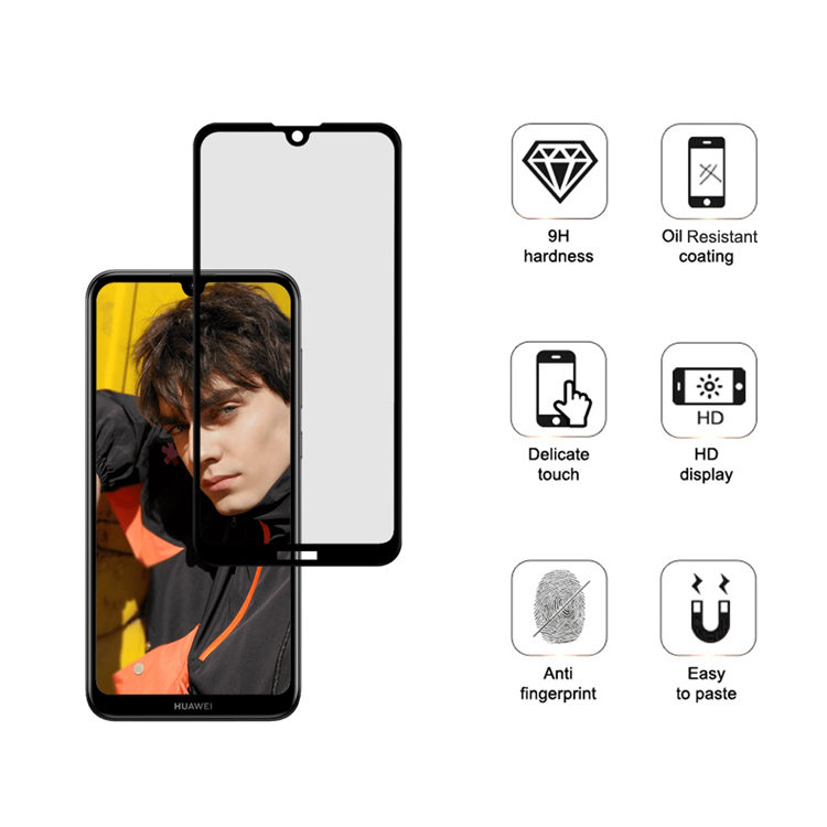 Alink 3D hot bending full glue tempered glass screen protector for Huawei Y7 2019