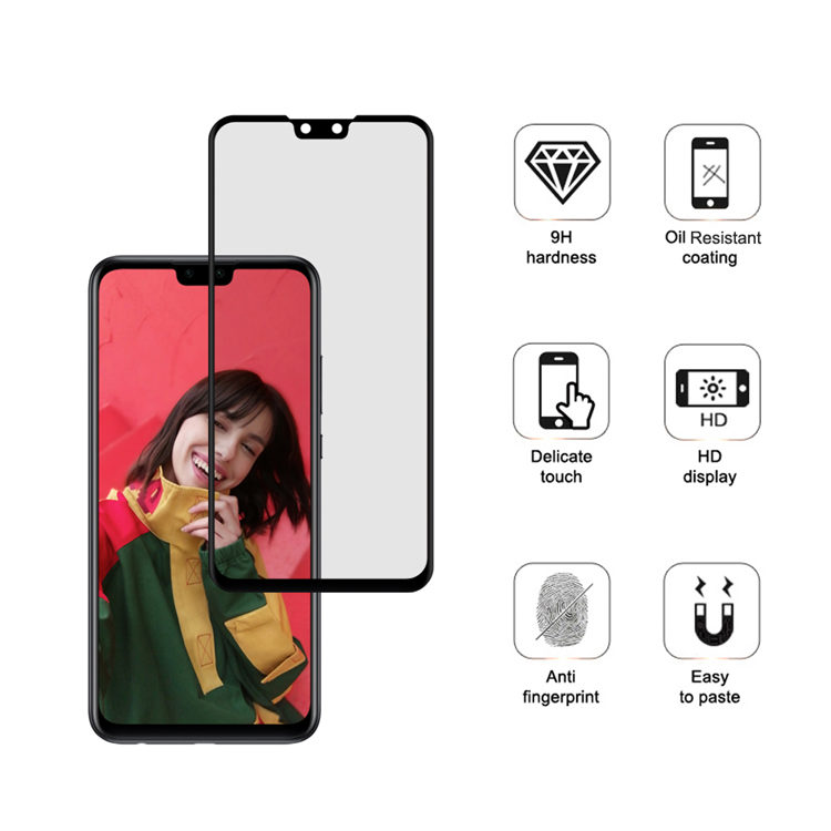 Alink 3D hot bending full glue tempered glass screen protector for Huawei Y8s