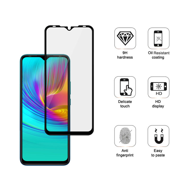 Alink 2.5D silk print full glue tempered glass screen protector for Infinix Smart 4