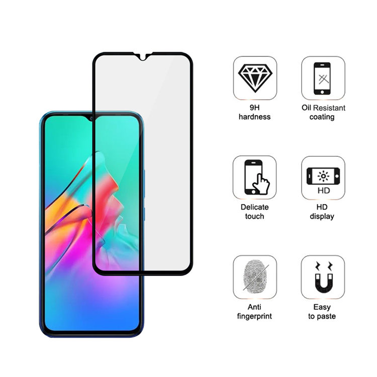 Alink 2.5D silk print full glue tempered glass screen protector for Infinix Smart 5