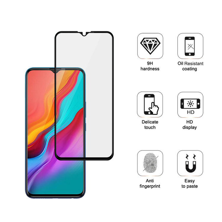 Alink 3D hot bending full glue tempered glass screen protector for Infinix Hot 8 Lite
