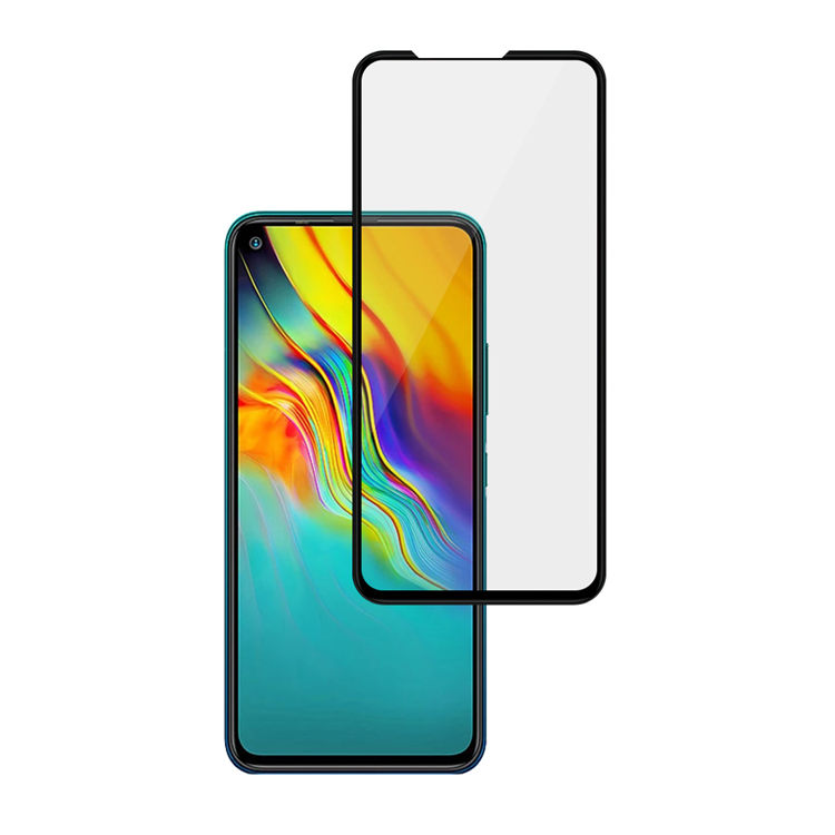 Alink 2.5D silk print full glue tempered glass screen protector for Infinix Hot 9