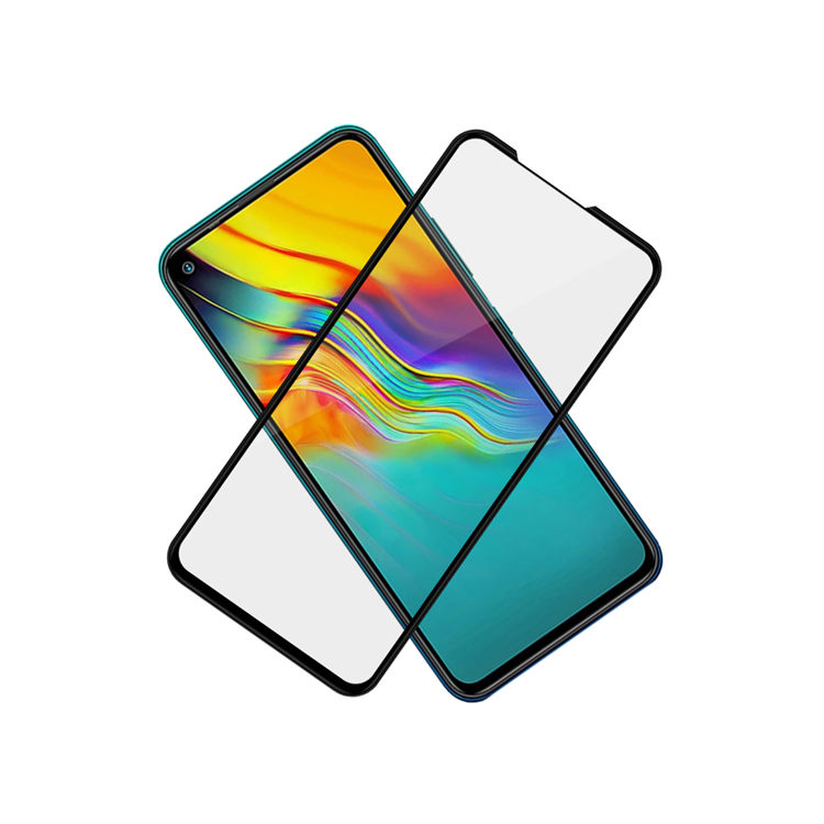 Alink 2.5D silk print full glue tempered glass screen protector for Infinix Hot 9