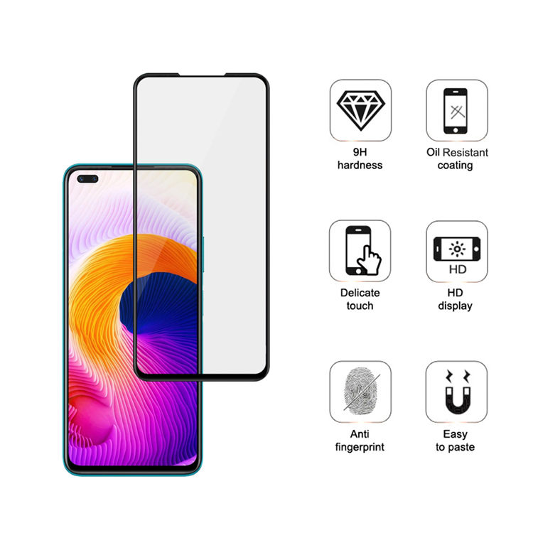 Alink 2.5D silk print full glue tempered glass screen protector for Infinix Note 8