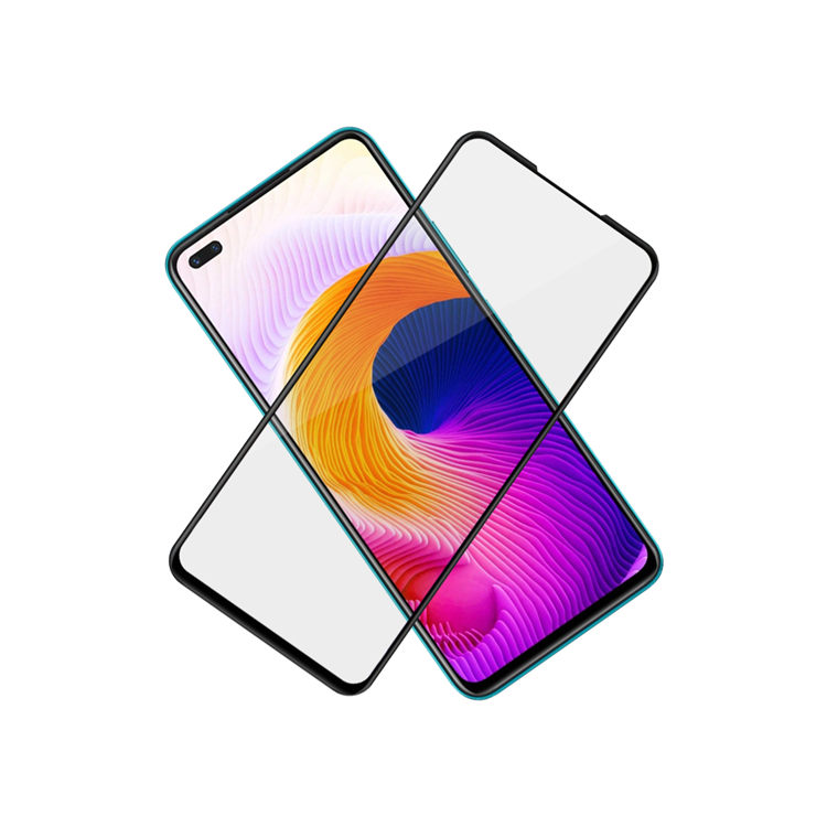 Alink 2.5D silk print full glue tempered glass screen protector for Infinix Note 8