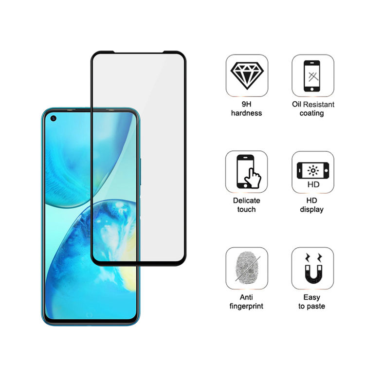 Alink 2.5D silk print full glue tempered glass screen protector for Infinix Note 8i
