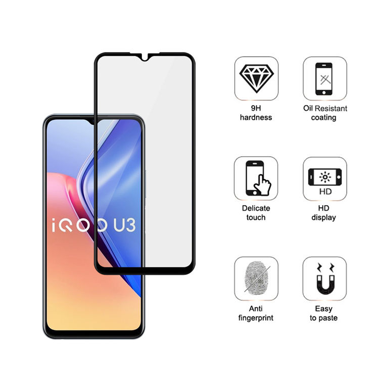 Alink 3D hot bending edge glue tempered glass screen protector for iQOO U3