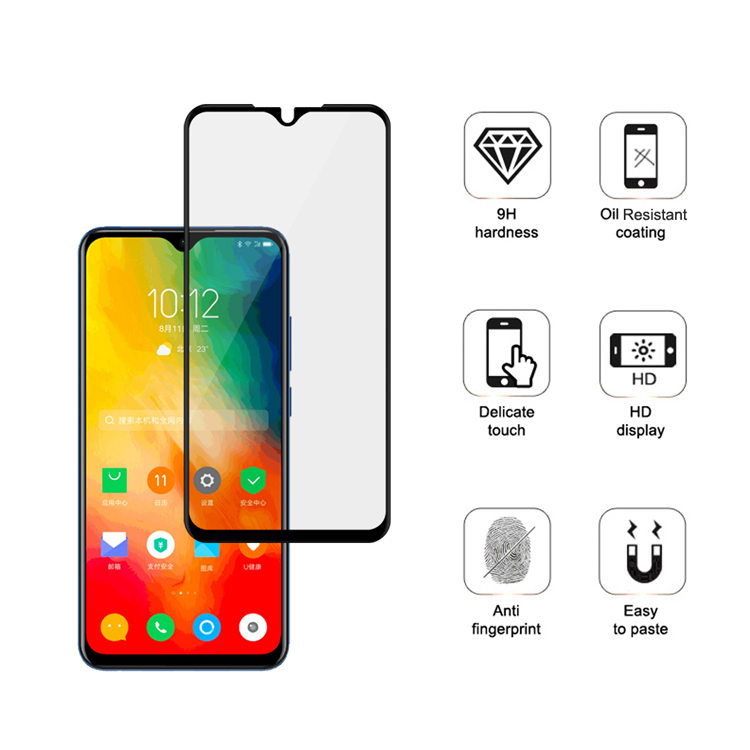 Alink 2.5D silk print full glue tempered glass screen protector for Lenovo K6 Enjoy