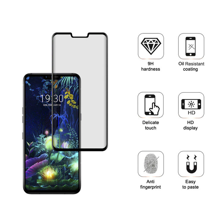 Alink 3D curved precise carving tempered glass screen protector for LG V50 ThinQ