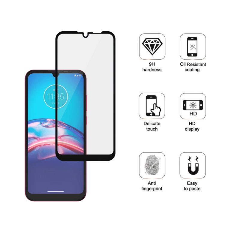 Alink 3D hot bending edge glue tempered glass screen protector for Moto E6i