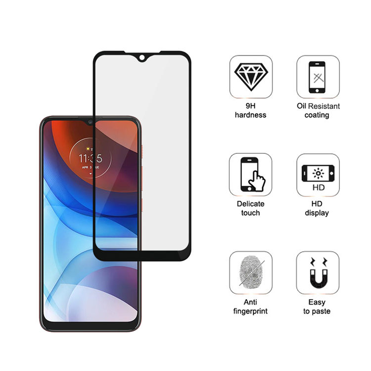 Alink 3D hot bending edge glue tempered glass screen protector for Moto E7 Power